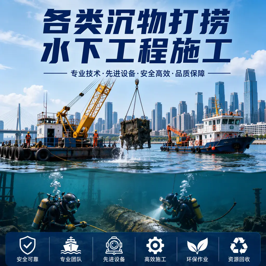 多伦各类沉物打捞，水下工程施工